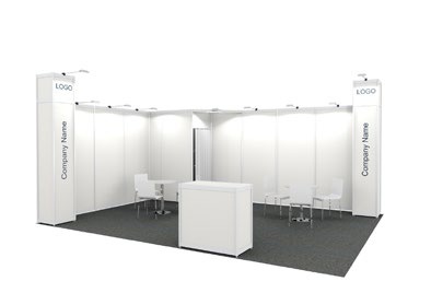 Classic: 18 m² example from the official ILA stand construction packages