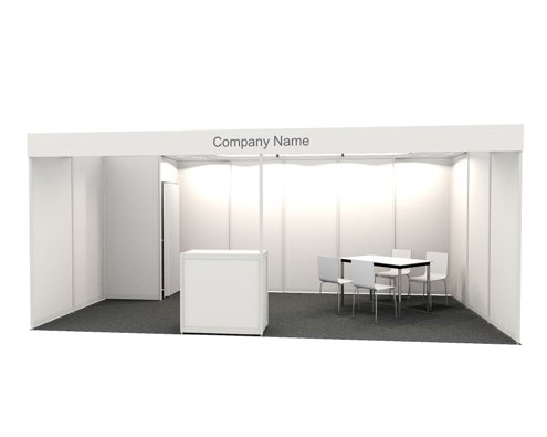 Standard: 18 m² example from the official ILA stand construction packages