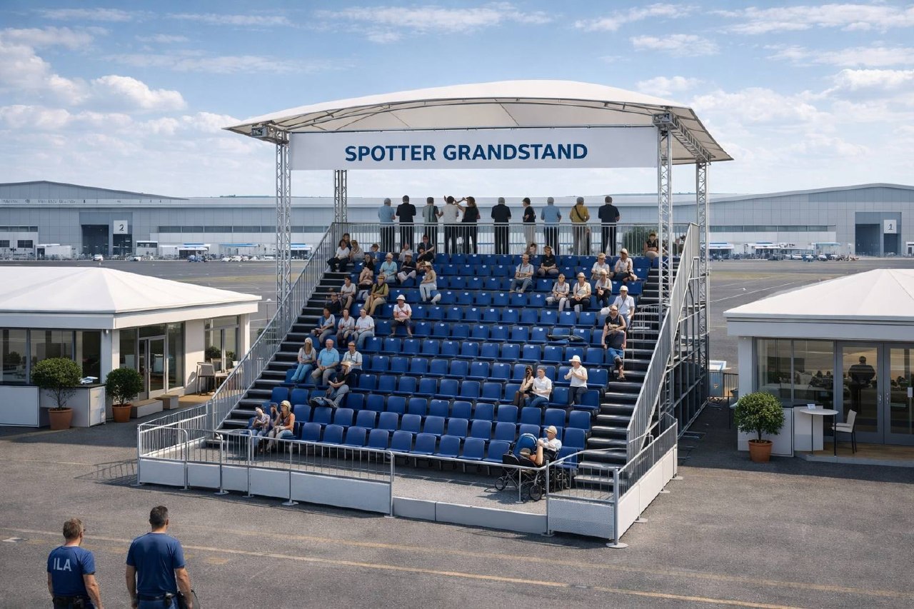 AI-generated impression of the Spotter Grandstand in Chalet Row East