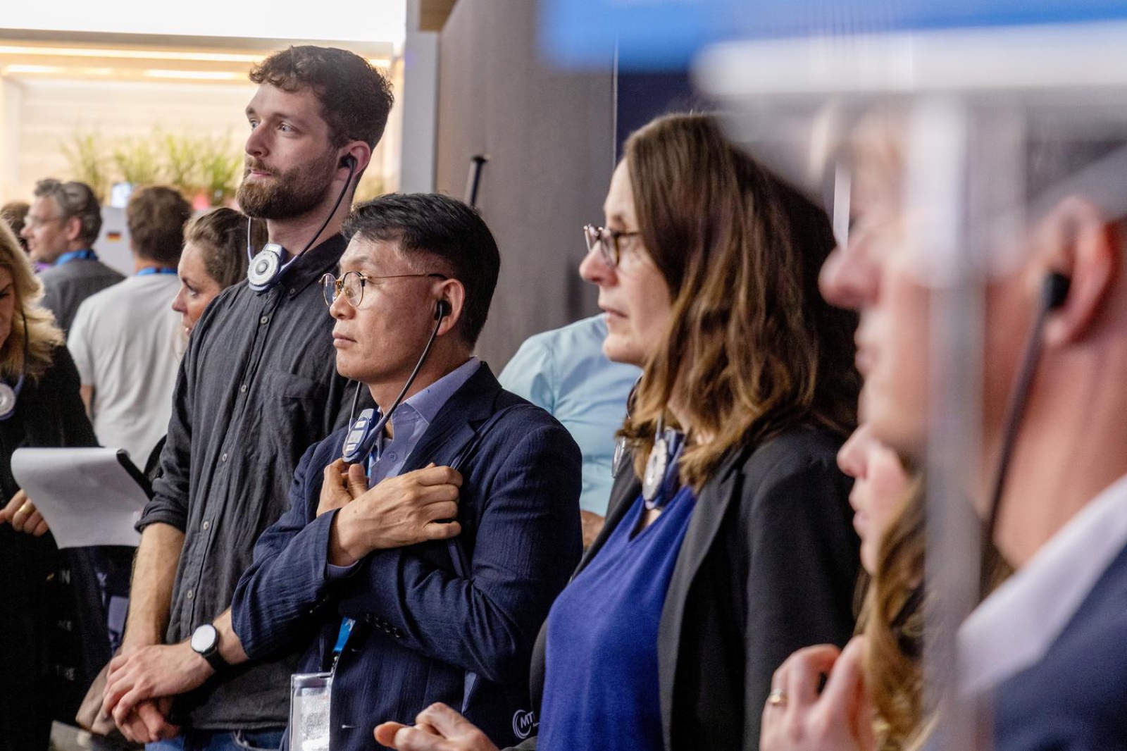 Group of trade visitors following the tour